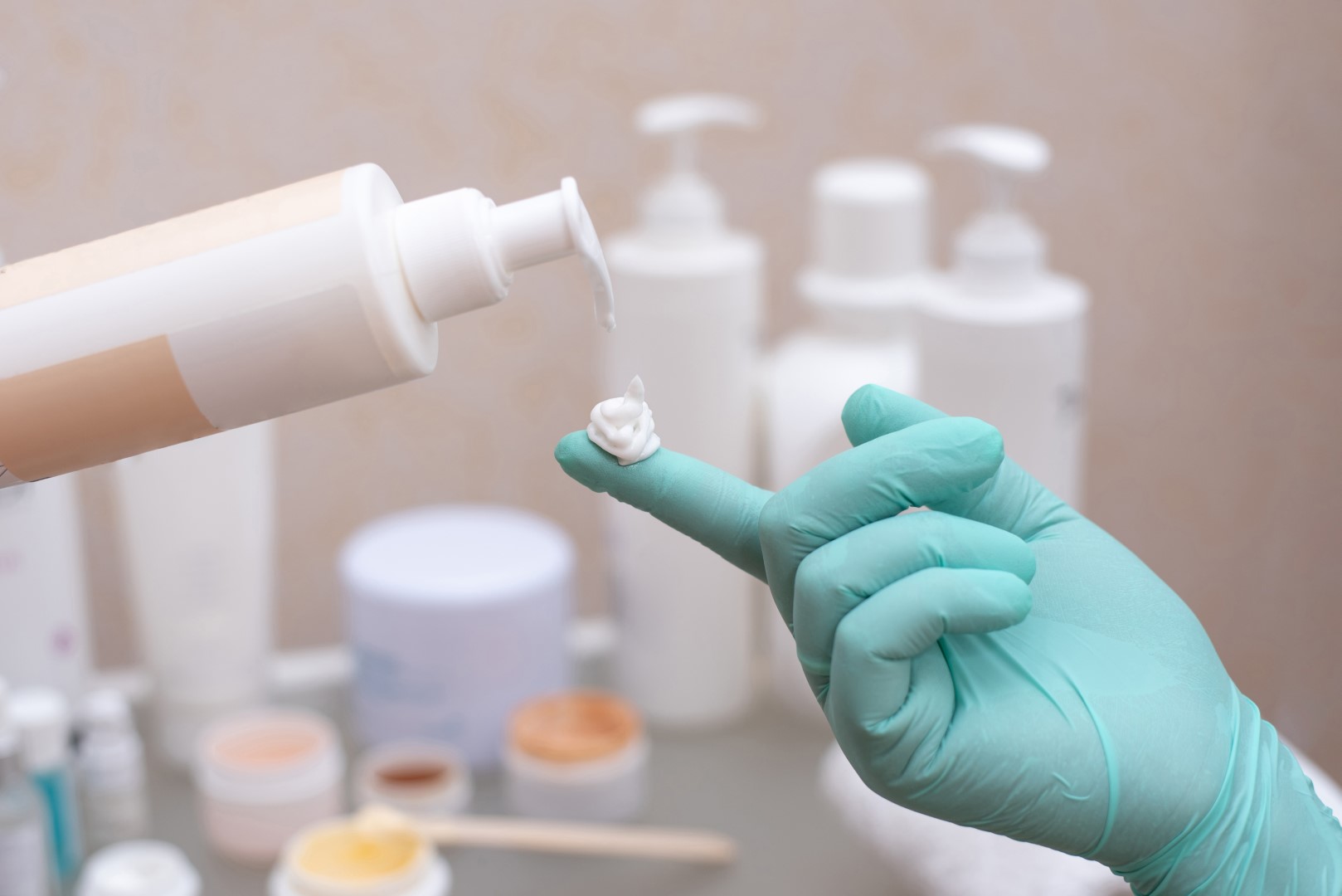 image of dermatologist using medical grade skincare products